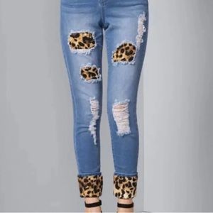 Venus Leopard Jeans Never Worn
